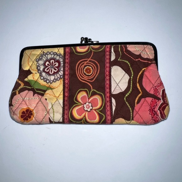 Vera Bradley Buttercup Opera Kiss‎ Lock Wallet Colorful HTF Quilted Embroidered - Picture 3 of 8
